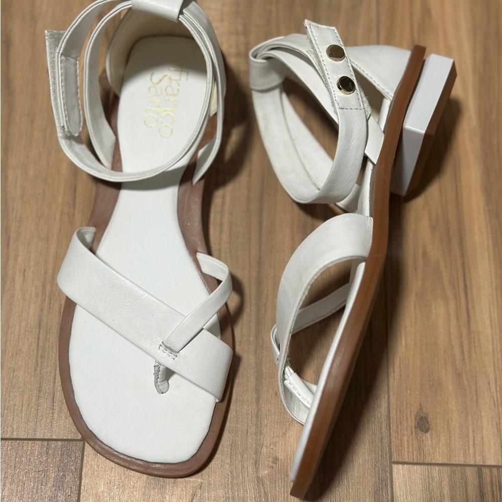 Franco Sarto White Strappy Sandals